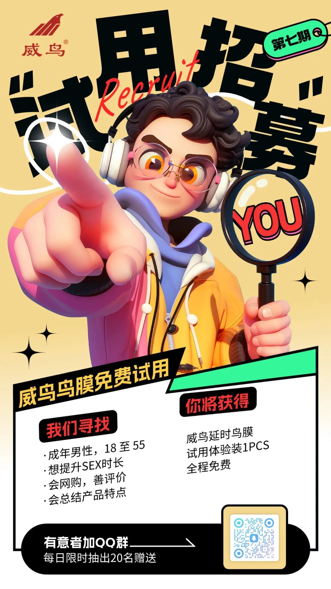 威鸟第七期试用招募【全程免费】